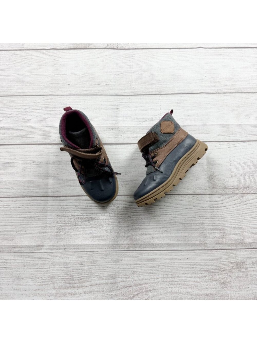 Carter's Kids Blue & Brown Duck Boots All-Weather Lace-Up 10